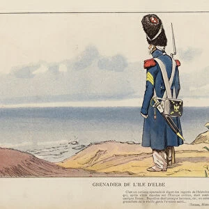 Grenadier De L Ile D Elbe, 1814 (colour litho)