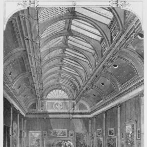 The Grosvenor Gallery of Fine Art, New Bond Street, 1877 (engraving) (b / w photo)