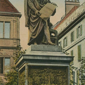 Gutenberg Monument, Strasbourg. Postcard sent in 1913