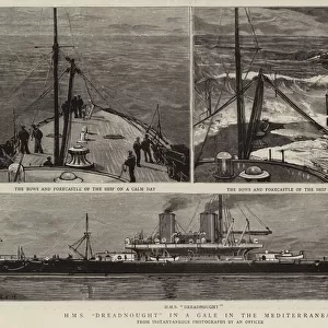 H Ms "Dreadnought"in a Gale in the Mediterranean (engraving)