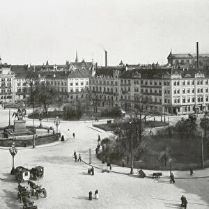 Hannover, Ernst August-Platz (b / w photo)