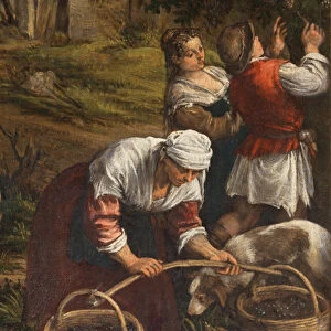 Detail of The Harvest, (Moses receives the Ten Commandments), 1576 (oil on canvas)