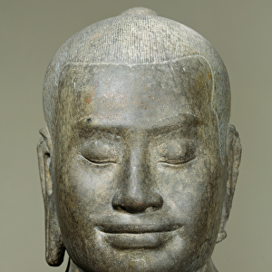Head of King Jayavarman VII (r. 1181-c. 1220) (bronze)