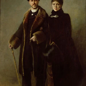 Heinrich Schliemann (1822-90) and his Wife (oil on canvas)