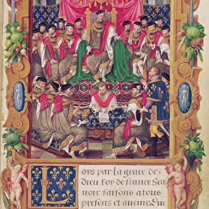 Henri II presides over a chapter meeting of the French chivalric Order of Saint-Michel