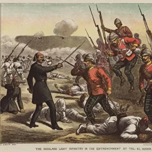 The Highland Light Infantry in the entrenchment at Tel-El-Kebir (colour litho)