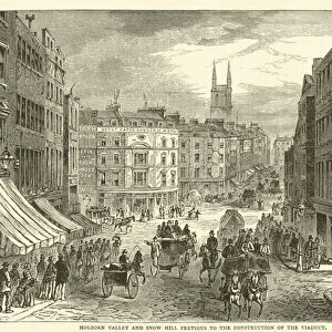 Holborn Valley and Snow Hill previous to the construction of the Viaduct (engraving)
