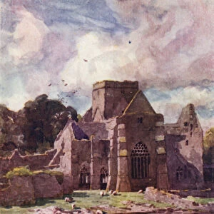 Holy Cross Abbey, Thurles, County Tipperary (colour litho)