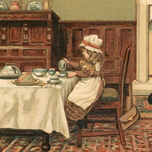 Home Life: Children in the Dining Room, 1881 (chromolithograph)