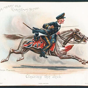 Horse Marines Christmas card (chromolitho)