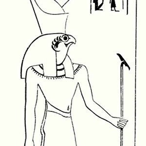 Horus, falcon-headed god of ancient Egypt (engraving)