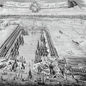 Howland Great Dock, near Deptford, c. 1715-20 (engraving)