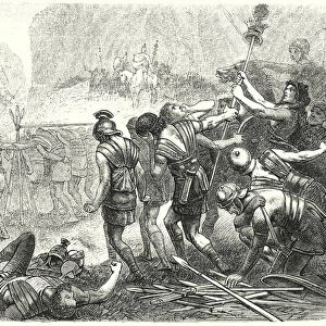 Humiliation of the Roman army by the Samnites at the Caudine Forks, 321 BC (engraving)