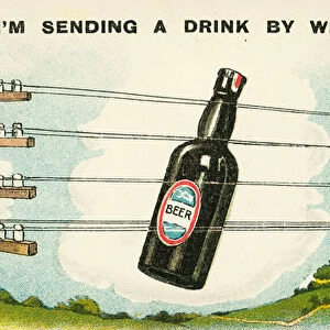 I m sending a drink by wire (chromolitho)