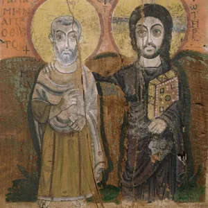 Icon depicting Abbott Mena with Christ, from Baouit, 6th-7th century (tempera on panel)