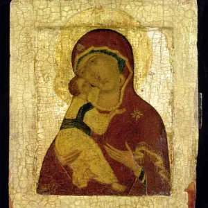 Icon of the Virgin of Vladimir (gold leaf and tempera on panel)