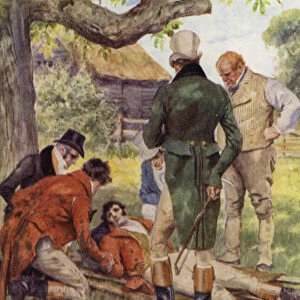 Illustration for The Amateur Gentleman by Jeffery Farnol (colour litho)