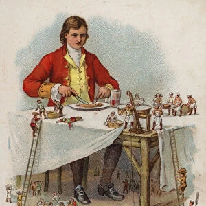 Illustration for Gullivers Travels (colour litho)