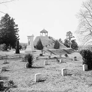 Indian mound, National Military Cemetery, Vicksburg, Mississippi, c. 1906 (b / w photo)
