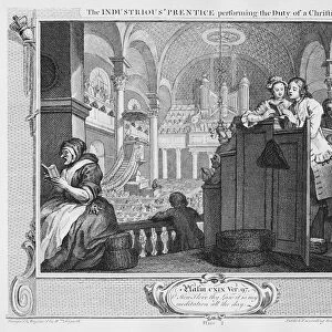 The Industrious Prentice Performing the Duty of a Christian, plate II of Industry