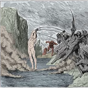 Inferno, Canto 21 : Devils torment the barrators, illustration from