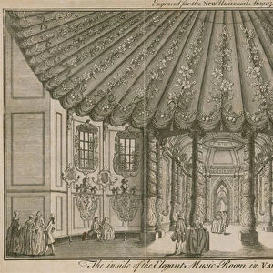 The inside of the elegant music room (Rotunda) in Vauxhall Gardens, London (engraving)