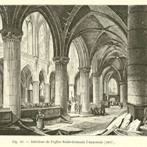 Interieur de l eglise Saint-Germain l Auxerrois, 1837 (engraving)
