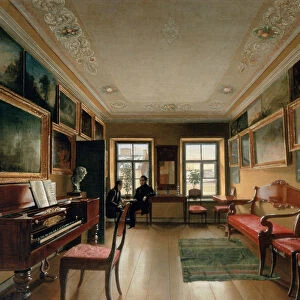 Interior of a Manor House, 1830s (oil on canvas)