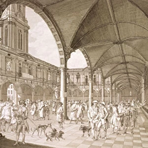 Interior of the Royal Exchange, London, 1788 (copper engraving)