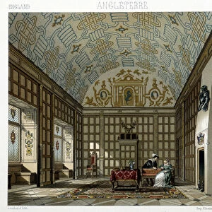 Interior of a stately house in England in the 17th century