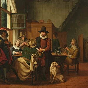 Interior of a tavern (oil on canvas)