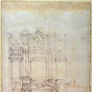 Inv. L859 6-25-823. R. (W. 27) Design for a tomb (red chalk)