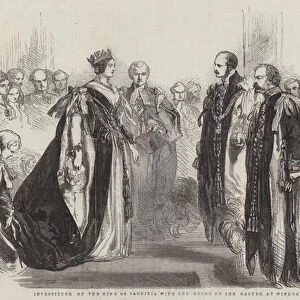 Investiture of the King of Sardinia with the Order of the Garter, at Windsor Castle (engraving)
