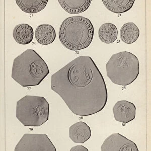Irish Coins, James I, Charles I (b / w photo)
