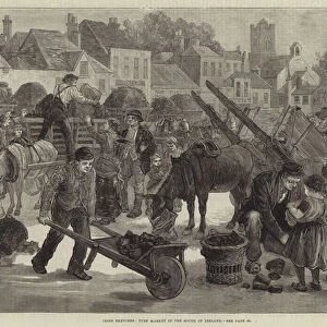Irish Sketches, Turf Market in the South of Ireland (engraving)