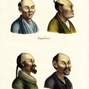 Japanese People, 1824 (colour litho)