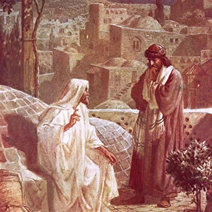 Jesus in conversation with Nicodemus