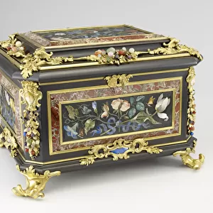 Jewellery Box, c. 1730 (oak, ebony, pietra dura, bronze & semi-precious stones)