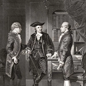 Johann Henry Jules Alexandre von Robaii, Baron de Kalb introducing Lafayette to Silas Deane