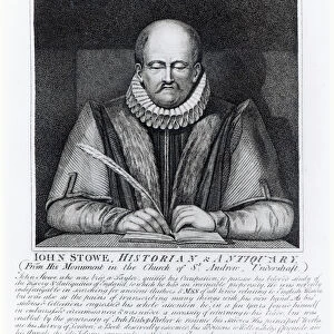 John Stowe, portrait from his monument at the Church of St. Andrew, Undershaft, 1792