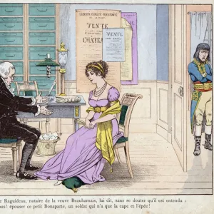 Josephine and the notary - Maitre Raguideau, notary of the widow Beauharnais, said to him