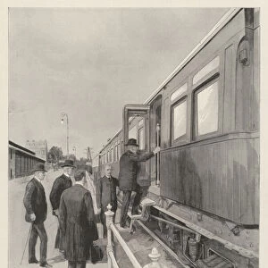 King Edward VII in Germany, His Majesty inspecting his New Railway Saloon, projected to run in Conjunction with that now in use (litho)