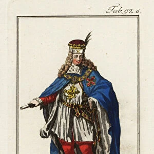 Knight of the Order of Constantine in ceremonial robes. 1802 (engraving)