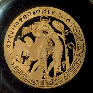 Detail of a kylix representing Ariane and Dionysus (painted terracotta)