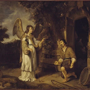 L ange du seigneur visite Gedeon - The Angel of the Lord Visits Gideon, by Eeckhout, Gerbrand, van den (1621-1674). Oil on canvas, 1640. Dimension : 64x75 cm. Nationalmuseum Stockholm