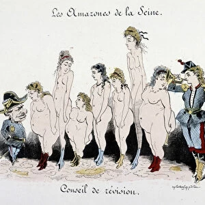 La Commune: Conseil de revision des amazones de la Seine - drawing, Musee Carnavalet