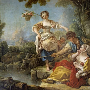 La fishing a la ligne Painting by Francois Boucher (1703-1770) 1767 Sun. 1, 5x1, 8 m