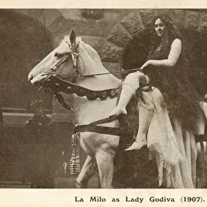 La Milo as Lady Godiva, 1907 (b / w photo)