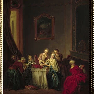 La toilette Painting by Jean Baptiste Pater (1695-1736) 18th century Sun