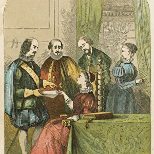 Lady Jane Grey solicited to accept the Crown